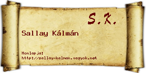 Sallay Kálmán névjegykártya