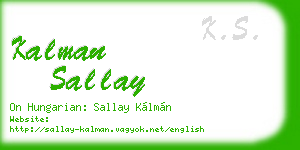 kalman sallay business card