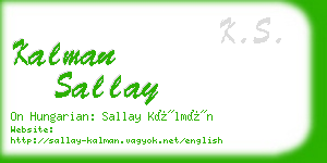 kalman sallay business card
